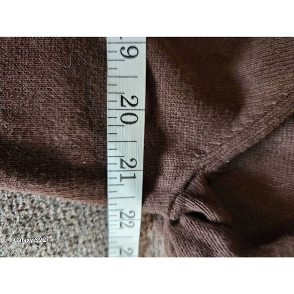 C30 St John's Bay brown button-up short-sleeved sweater cardigan - Picture 7 of 8